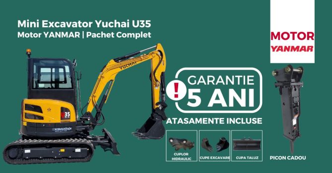 Mini Excavator Yuchai U35 Motor YANMAR | Pachet Complet