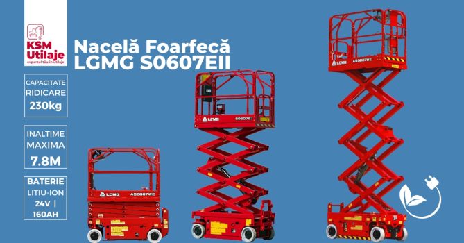 Nacelă Foarfecă Electrică LGMG S0607EⅡ cu Acumulatori Litiu-Ion